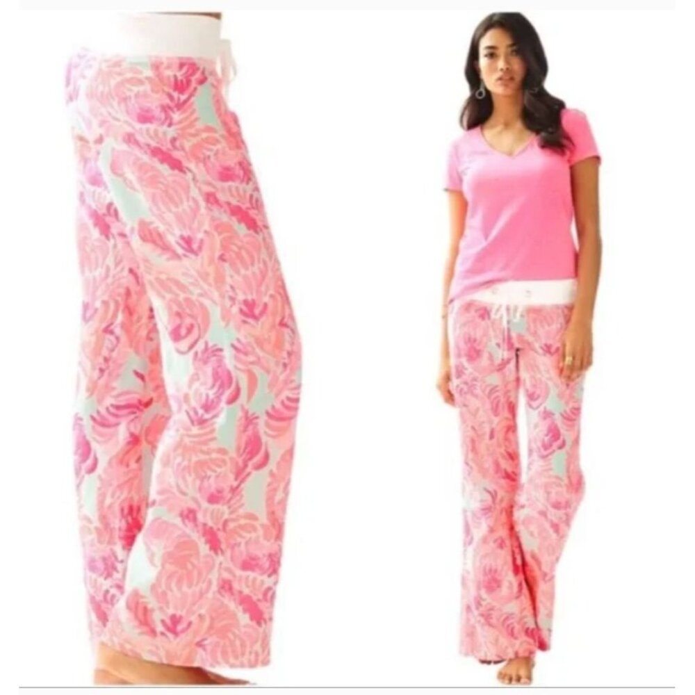 NWT Lilly Pulitzer Linen Beach Palazzo Pants XS/S Love Birds MSRP$128 RARE print - Picture 12 of 12